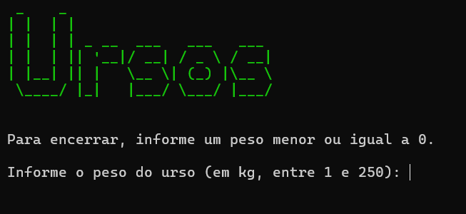 Tela do programa